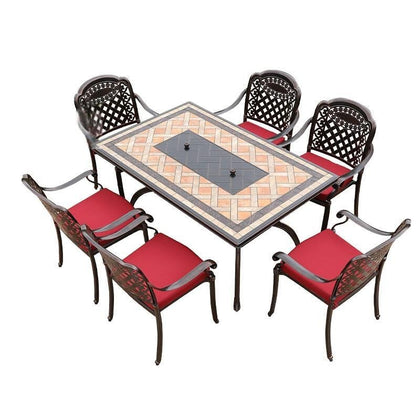 Outdoor Barbecue Courtyard Table And Chair Household Stove Iron Open-air Dining Table Cast Aluminum Leisure Table And Chair Single Barbecue Table