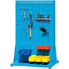 Fixed Single Side Material Finishing Rack 1000 × 610 × 1565mm (2 Square Holes And 1 Shutter) Blue