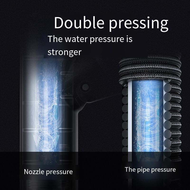 Double High Pressure Car Washing Water Gun Pressurization Nozzle Magic Telescopic Soft Water Pipe All Metal Household Car Washing Artifact Can Be Used For Garden Watering Multifunctional10m Magic Telescopic Water Pipe [30m After Water]