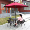 Outdoor Table And Chair Umbrella Combination Leisure Coffee Balcony Iron Rattan Chair 3 Sets Of Balcony Courtyard Outdoor Table And Chair