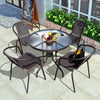 Outdoor Table And Chair Umbrella Combination Leisure Coffee Balcony Iron Rattan Chair 3 Sets Of Balcony Courtyard Outdoor Table And Chair