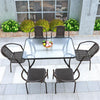 Outdoor Table And Chair Umbrella Combination Leisure Coffee Balcony Iron Rattan Chair 3 Sets Of Balcony Courtyard Outdoor Table And Chair