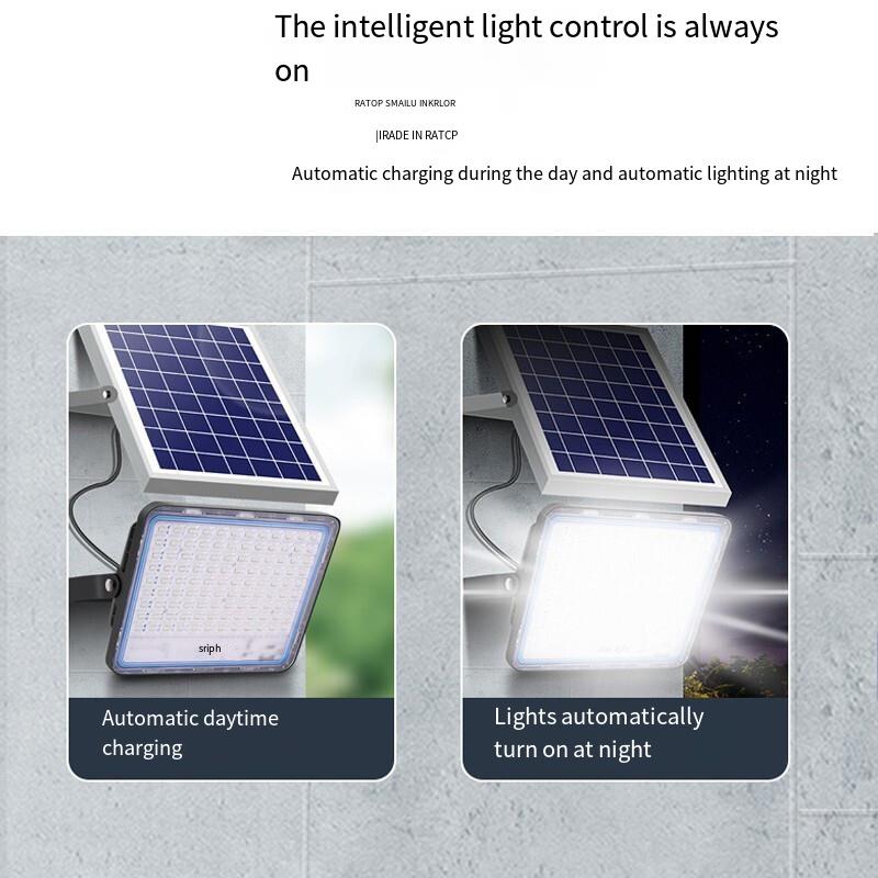 Solar Lamp Outdoor Courtyard Lamp Indoor And Outdoor LED Light Controlled Radar Human Body Induction High-power Projection Lamp 150w