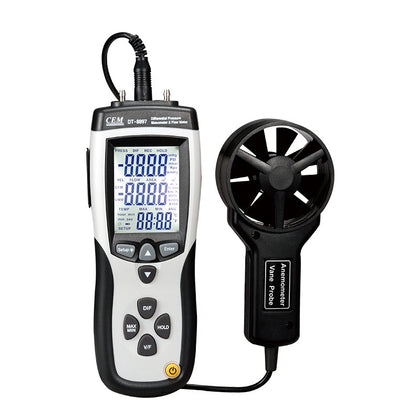 Multi Function Differential Pressure Anemometer Wind Speed Air Volume Temperature Detection