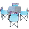 Outdoor Portable Table And Chair Five Piece Set Picnic Leisure Barbecue Aluminum Alloy Folding Large Table Four Chair Set