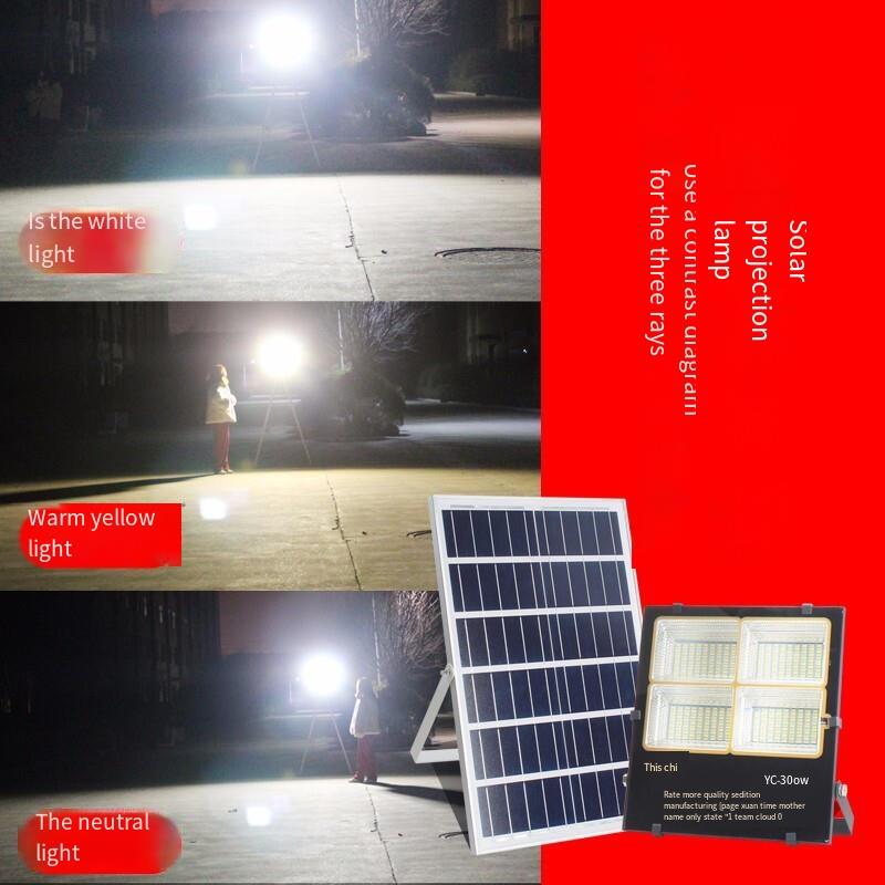 Solar Lamp Household Outdoor Courtyard LED Lamp Waterproof Super Bright Extension 20m Lawn Dual-purpose Light Control Projection Lamp