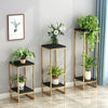 Iron Flower Rack Golden Simple Floor Type Multi-layer Pot Rack Bonsai Decoration Rack Indoor Living Room Balcony Fleshy Green Pineapple Black Rack + White Board Height 95 (24 Wide)