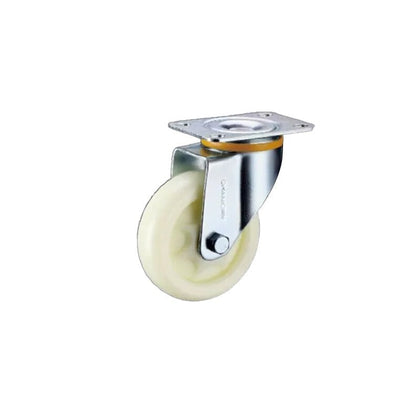 2.5-inch Plate Swivel Casters 4PCS Movable Beige Polypropylene (PP) Caster Medium Duty Universal Wheel with Double Ball Bearings - 4pcs