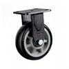 8 Inch Fixed Heavy Duty Casters 4Pcs Gray Core Black Polyurethane (PU) Caster with Double Ball Bearings Directional Wheel - 4Pcs