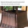 Balcony Small Table And Chair Outdoor Courtyard Rattan Chair Three Piece Set Garden Terrace Rattan Weaving Simple Leisure Tea Table Combination [with Cushion] 2 Chairs + 60 Transparent Round Table