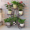 Flower Shelf Multi-storey Indoor Household Balcony Decoration Frame Iron Art Living Room Space Saving Floor Type Green Pineapple Flower Pot Rack Small Sixth Floor [white] Height 73cm