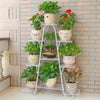Flower Shelf Multi-storey Indoor Household Balcony Decoration Frame Iron Art Living Room Space Saving Floor Type Green Pineapple Flower Pot Rack Small Sixth Floor [white] Height 73cm