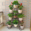 Flower Shelf Multi-storey Indoor Household Balcony Decoration Frame Iron Art Living Room Space Saving Floor Type Green Pineapple Flower Pot Rack Small Sixth Floor [white] Height 73cm