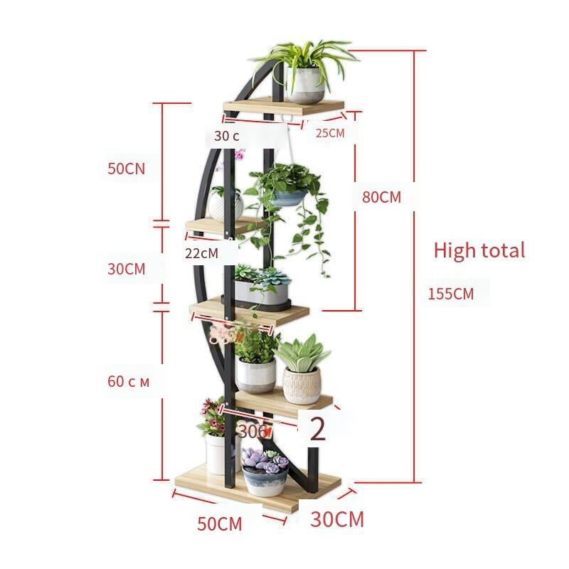 Modern Simple Flower Rack Next To TV Cabinet Flower Rack Multi-storey Indoor Living Room Hanging Orchid Bedroom Household Space Saving Balcony Decoration Floor Two Preferential Combinations Please Note Color Assembly