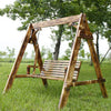 Outdoor Solid Wood Swing Rocking Chair Hanging Double Balcony Garden Leisure Standard