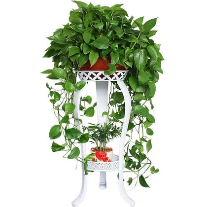6 Pieces Flower Rack Balcony Living Room Iron Art European Iron Art Multi-layer Indoor Floor Type Green Pineapple Storage Balcony Fleshy Household Flowerpot White 83cm To Send Installation Tools