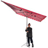 Outdoor Sunshade Courtyard Umbrella Large Size Stall Super Large Size Sunshade Outdoor Stall Square Folding Rain Proof Slope Umbrella Canopy Shop Commercial Thickened (inclined Umbrella) 2x1.5 Extra Thick 4 Bone (color Note)