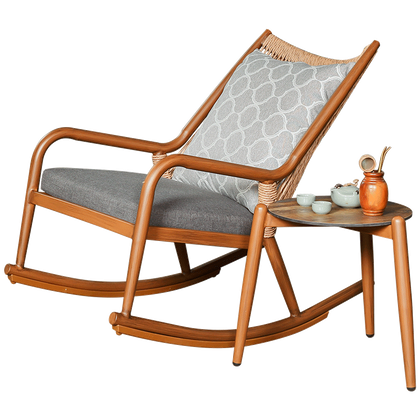 Balcony Leisure Chair Rocking Reclining Adult Lazy Household Nordic Sofa Small Family Rattan Chair 1 (including Cushion And Pillow)