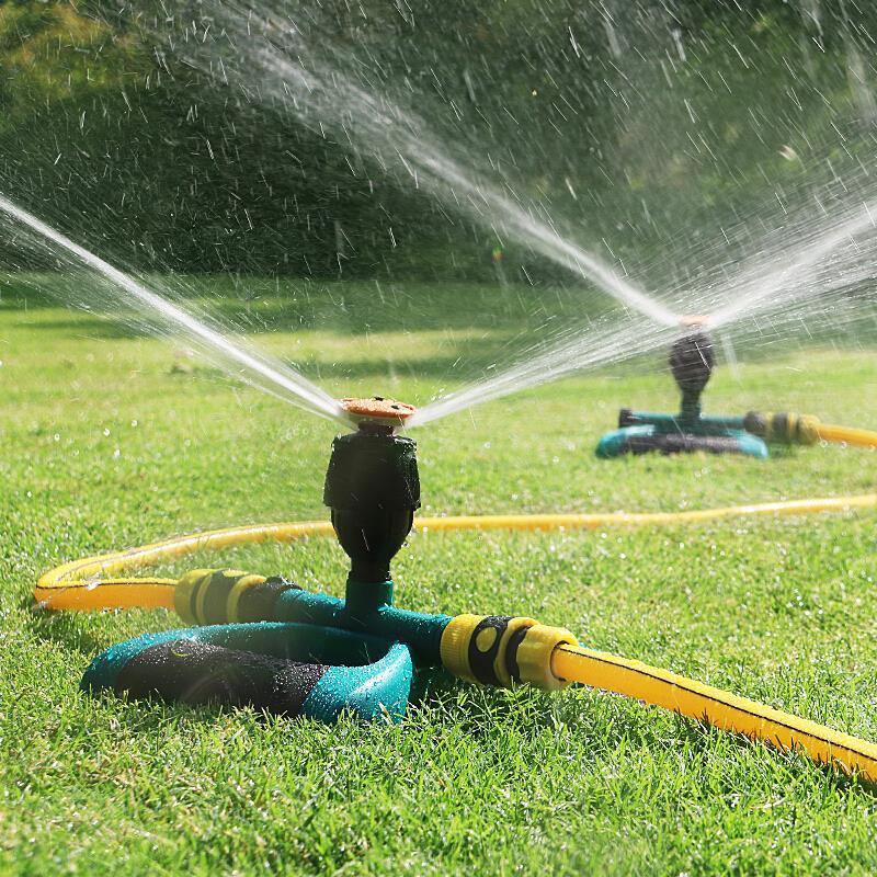 Water Automatic Rotary Nozzle 360 Degree Two-way Lawn Garden Sprinkler Horticultural Vegetable Irrigation Agricultural Sprinkler + 4 Tap Set