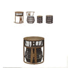 Three Piece Set Light Luxury Table And Chair Rattan Chair Combination Outdoor Garden Tea Table Brown Chair+1 Round Table With Partition+2 Stools Balcony Tea Table