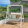 Swing Outdoor Aluminum Alloy Hanging Chair Villa Garden Double Rocking Chair Hammock Balcony Outdoor Courtyard Swing Chair Belinda Swing White [with Pillow Cushion] Bracket