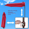 Half Umbrella Outdoor Sunshade European Style 3m Half Round Wall Umbrella Balcony Side Umbrella Courtyard Wine Red Rainproof Sunscreen Belt Half Round Water Seat