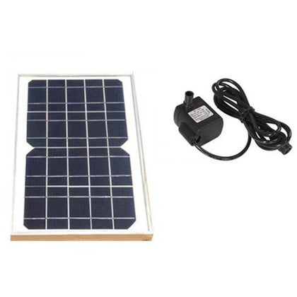 10W Solar Panel+Water Pump Solar Water Pump Outdoor Pool Filtration Circulating Bamboo Tube Water Soilless Cultivation Rockery Fountain Fish Tank Submersible Pump Solar Water Pump