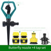 Agricultural Sprinkler Automatic Rotary Roof Cooling Lawn Watering Landscaping Butterfly Sprinkler + 4-tap Set