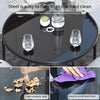 Leisure Simple Outdoor Table And Chair Combination Garden Balcony Small Tea Table And Chair 4 + 1 [with 80cm Black Silk Glass Square Table]