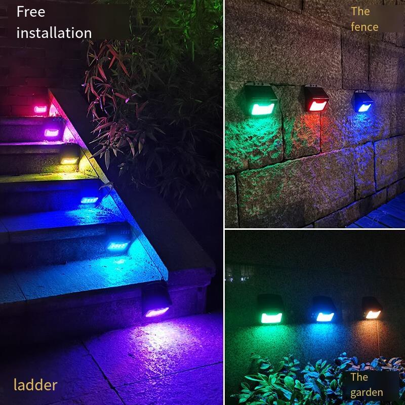 Solar Lamp Outdoor Courtyard Lamp Garden Villa Colorful Fence Lamp Household Night Lamp Decoration Outdoor Wall Lamp Waterproof Light