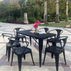 Outdoor Table And Chair Combination Courtyard Leisure Milk Tea Shop With Three Piece Iron Balcony Open Garden Villa Small Tea Table Terrace Dining Table 1 Table (length 70 * Width 70cm) + 4 Chairs