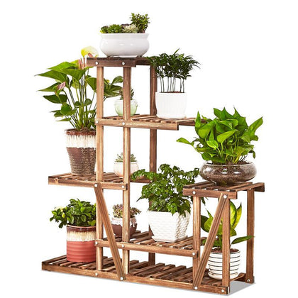 Flower Rack Solid Wood Flower Rack Living Room Balcony Indoor Multi-storey Floor Type Flower Pot Rack H7301