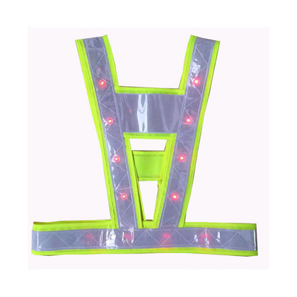 LED Reflective Vest With Light V-shaped Reflective Vest Fits Over Outdoor Clothing,Breathable Waterproof Lightweight