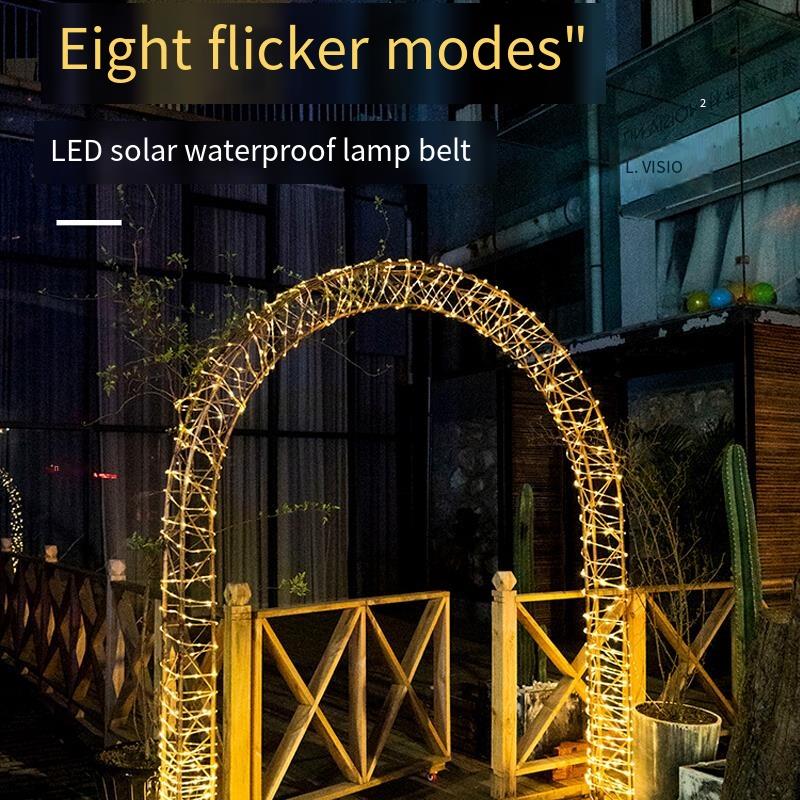Solar Lamp String LED Color Lamp With Outdoor Waterproof Lamp Strip Courtyard Garden Balcony Villa Festival Decoration Color Lamp Flash Lamp