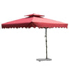 2.2 Wine Red Umbrella (With 35kg Marble Base) Outdoor Sunshade Umbrella Large Sunshade Villa Garden Outdoor Roman Umbrella