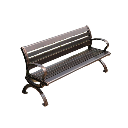 Mojia Outdoor Cast Aluminum Park Bench Outdoor Table Chair Garden Square Back Chair With Armrest Iron Art Leisure Bench Park Leisure Chair