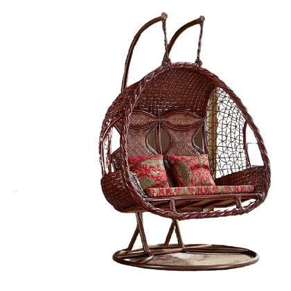 Hanging Basket Chair Double Rocking Chair Balcony Natural Rattan Bird's Nest Rocking Chair Indoor Leisure Chair Swing Chair Rattan Chair Furniture