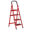 Red Ladder Folding Ladder Multi Function Ladder Thickened Miter Ladder Portable Multi Purpose Storage Ladder Four Step Ladder 142cm