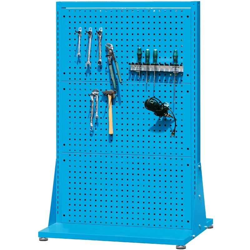 Fixed Single Side Material Finishing Rack 1000 × 610 × 1565mm (3 Square Holes) Blue