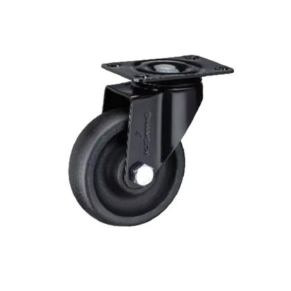 4 Inch Plate Swivel Caster Wheels 4Pcs Flat Bottom Heavy Duty Universal wheel  Movable Black High-Temperature Resistant Nylon Casters - 4Pcs