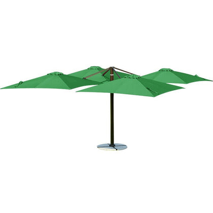 Outdoor Sunshade Sun Umbrella Courtyard Commercial Folding Umbrella Villa Bar Outdoor Umbrella Dark Green 2.5m Square Four Headed Umbrella