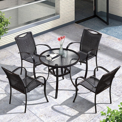 Outdoor Leisure Table And Chair Combination Five Piece Set Simple Outdoor Tea Table Seat 4 Chairs + 1 Table