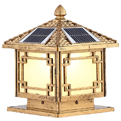 Solar Column Head Lamp Outdoor Waterproof Led Villa Gate Column Lamp European Retro Square Outdoor Enclosure Door Column Lamp New Antique Courtyard