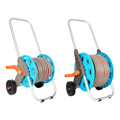 Watering Hose Nozzle High Pressure Car Washing Water Gun Garden Household Garden Storage Frame Tool Set Water Gun + 50m Storage Car Set