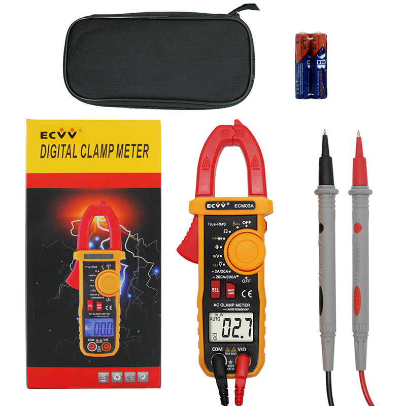 Digital Multimeter Tester AC Volt Ohm Amp Clamp Meter Auto Range