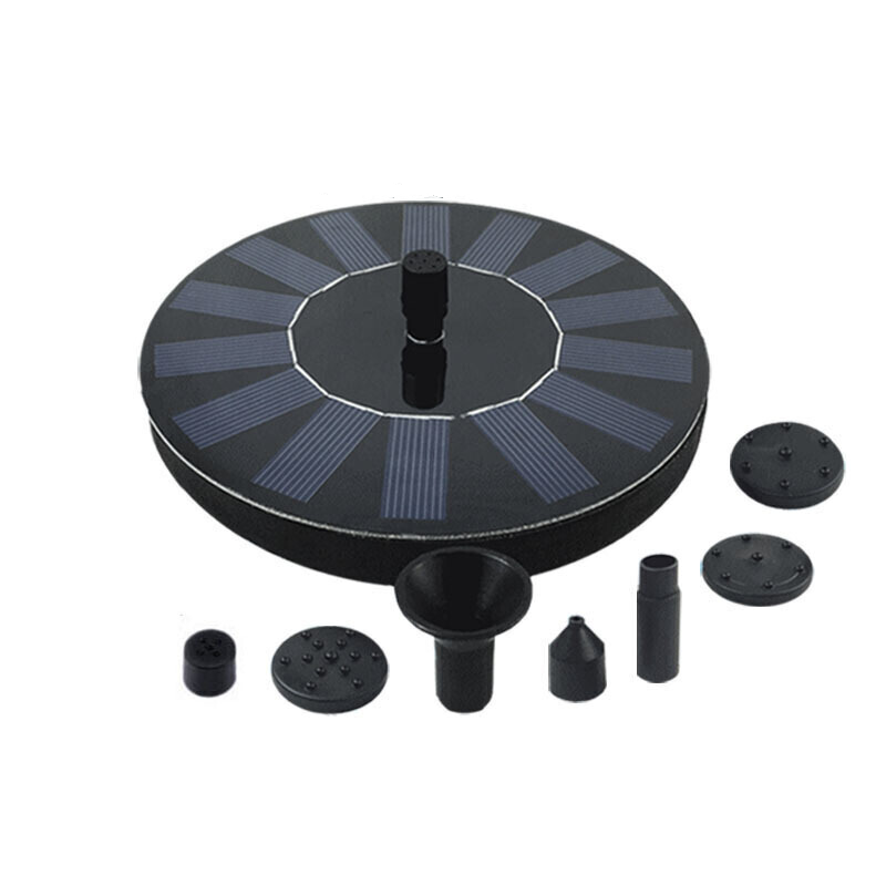 Solar Lotus Leaf Fountain Floating Pool Small Garden Fountain 5 Kinds Of Nozzles Aerated Running Water Fish Pool Landscape