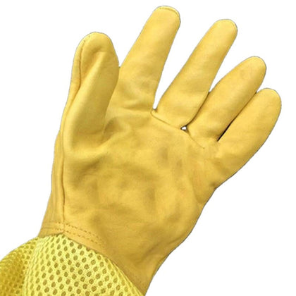 6 Pieces Leather Gloves Bee Protection Bee Catching Bee Sting Prevention Breathable Soft Hollow Bee Raising Tool