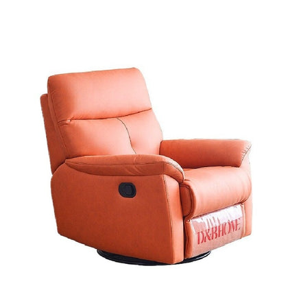 Technology Cloth Single Lazy Sofa Living Room Bedroom Real Leather Manual Multifunctional Lying Leisure Capsule Rocking Chair Sunset Orange