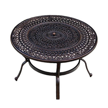 106cm Round Table Outdoor Barbecue Cast Aluminum Table And Chair Waterproof Anticorrosion