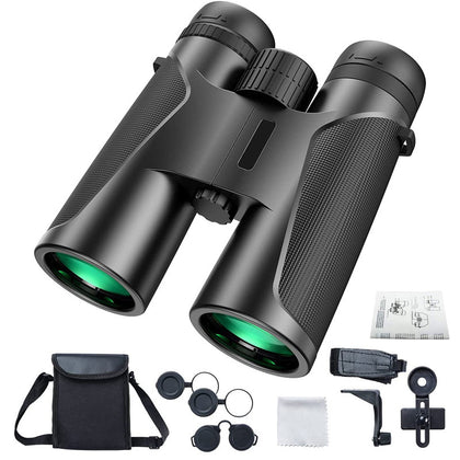 Binoculars for Adults 12X42 HD Binoculars with Clear and Bright View for Bird Watching/Concert/Sports/Hiking/Hunting Sturdy Binoculars with Universal Phone Adapter for Photography